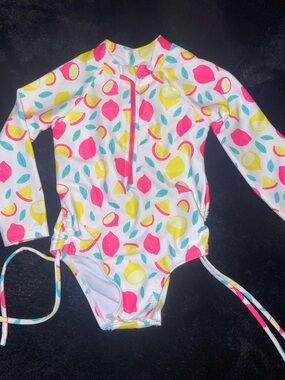 Long-Sleeve Swim Suit Fruit Print 12m